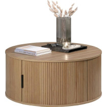 Table basse - Ronde - En MDF - Chene - Essentiel - Diametre 80 cm Haut