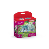 Figurines Dragon Fleuri avec son petit, Coffret Schleich 70592 Bayala,