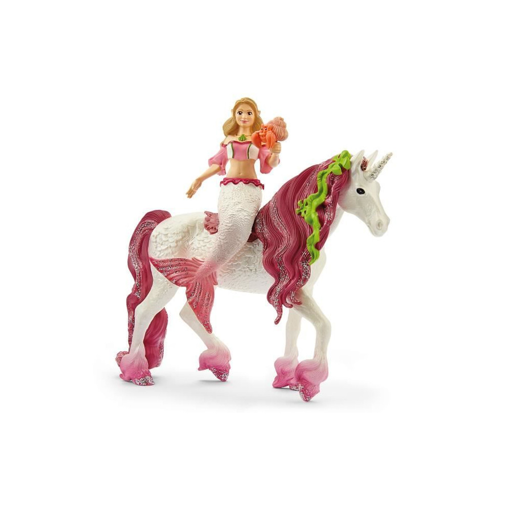 Figurine schleich Sirene Feya sur licorne de mer- Set de 3 Pieces - Fi