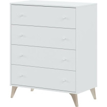 Commode - Sweet - 4 tiroirs - Blanc - 95 x 77.5 x 40 cm