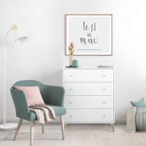 Commode - Sweet - 4 tiroirs - Blanc - 95 x 77.5 x 40 cm
