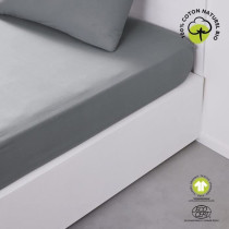 Drap housse - TODAY - 160 x 200 cm + 30 cm - Coton - Organic Acier