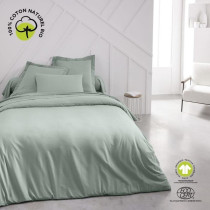 Drap housse - TODAY - 160 x 200 cm + 30 cm - Coton - Organic Celadon