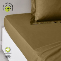 Drap housse - TODAY - 180 x 200 cm + 30 cm - Coton - Organic Bronze