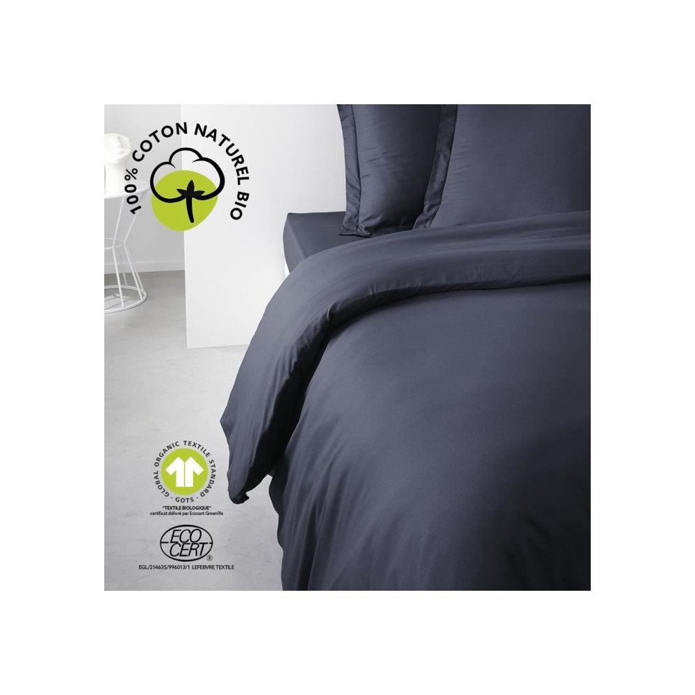 Parure de lit - TODAY - 220 x 240 cm - Coton 100% - Organic Navy - GOT Parure de lit - TODAY - 220 x 240 cm - Coton 100% - Organic Navy - GOT
