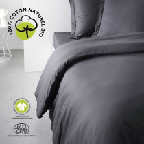 Parure de lit - TODAY - 240 x 260 cm - Coton 100% - Organic Fusain - B