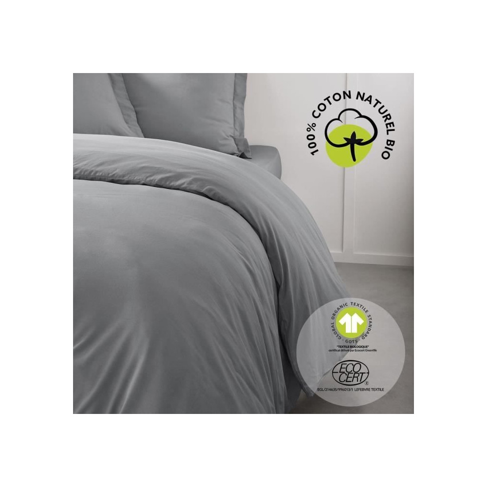 Parure de lit - TODAY - 240 x 260 cm - Coton 100% - Organic - GOTS et Parure de lit - TODAY - 240 x 260 cm - Coton 100% - Organic - GOTS et