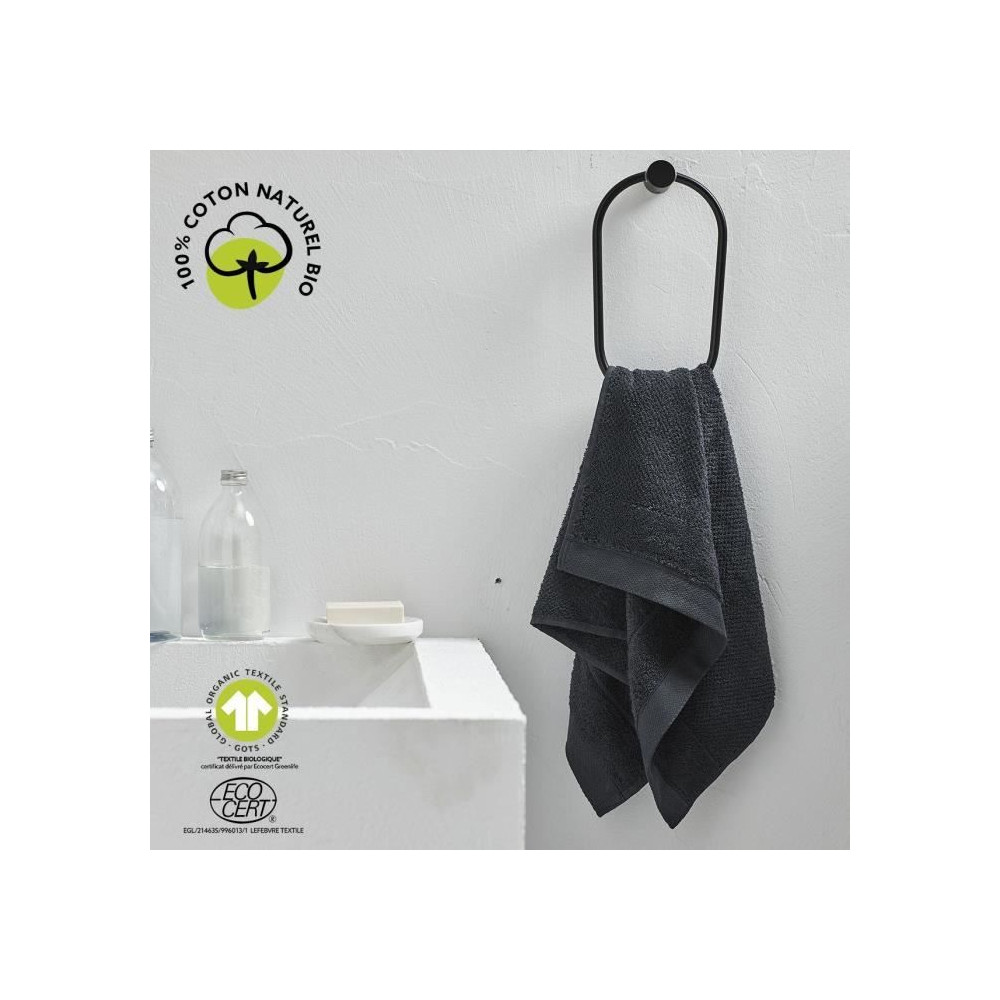 Serviette de bain - TODAY - 50 x 90 cm - Coton - Organic Fusain Serviette de bain - TODAY - 50 x 90 cm - Coton - Organic Fusain