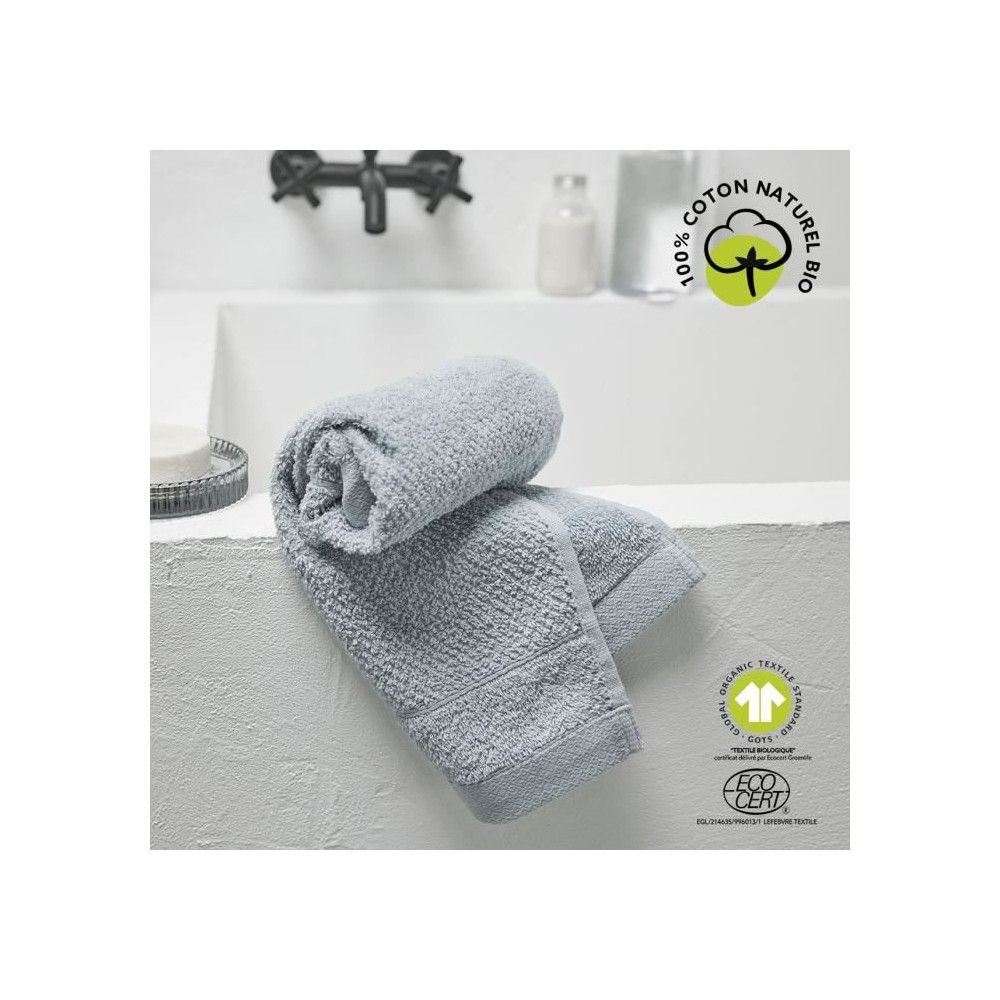 Serviette de bain - TODAY - 50 x 90 cm - Coton - Organic Acier Serviette de bain - TODAY - 50 x 90 cm - Coton - Organic Acier