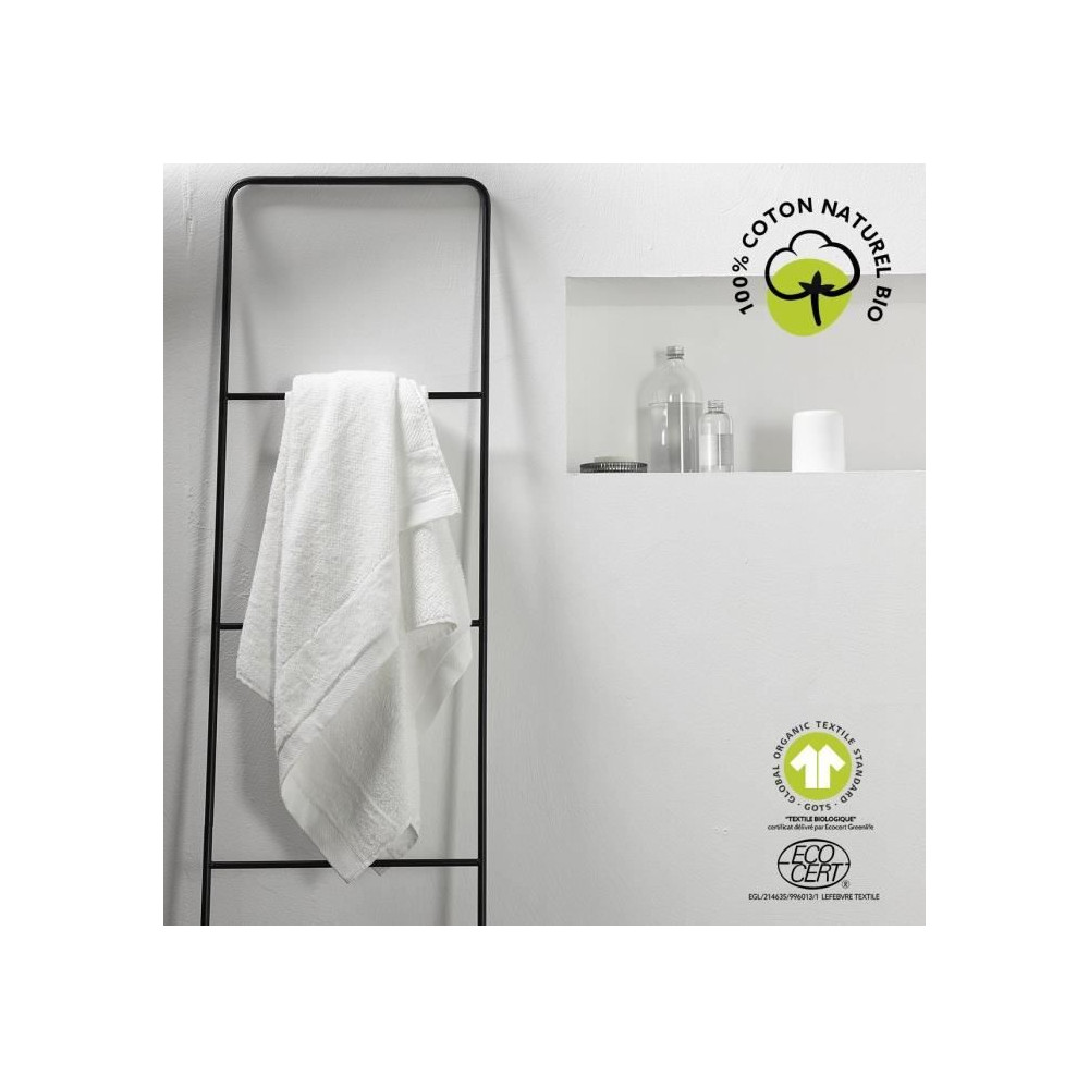 Drap de bain - TODAY - 70 x 130 cm - Coton - Organic Craie Drap de bain - TODAY - 70 x 130 cm - Coton - Organic Craie