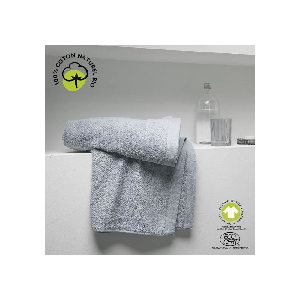 Drap de bain - TODAY - 70 x 130 cm - Coton - Organic Acier Drap de bain - TODAY - 70 x 130 cm - Coton - Organic Acier