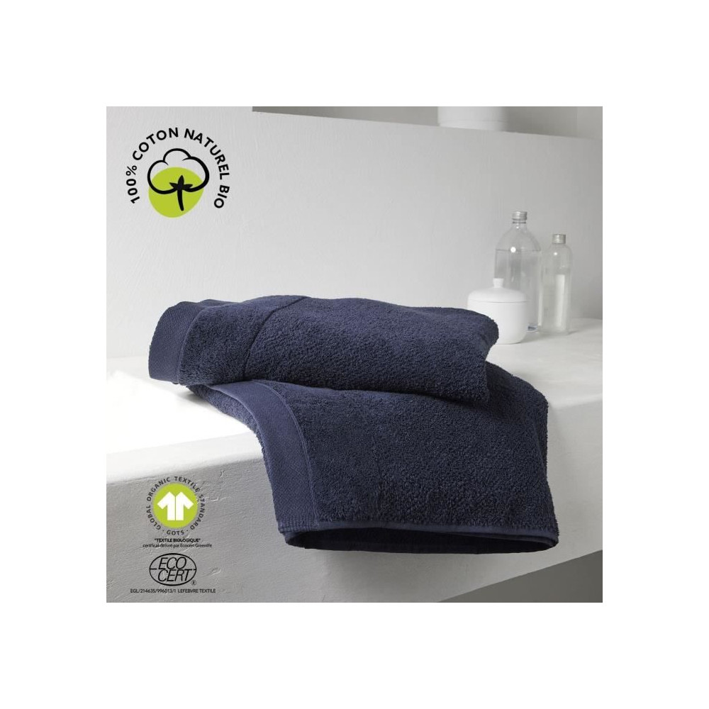 Drap de bain - TODAY - 70 x 130 cm - Coton - Organic Navy Drap de bain - TODAY - 70 x 130 cm - Coton - Organic Navy