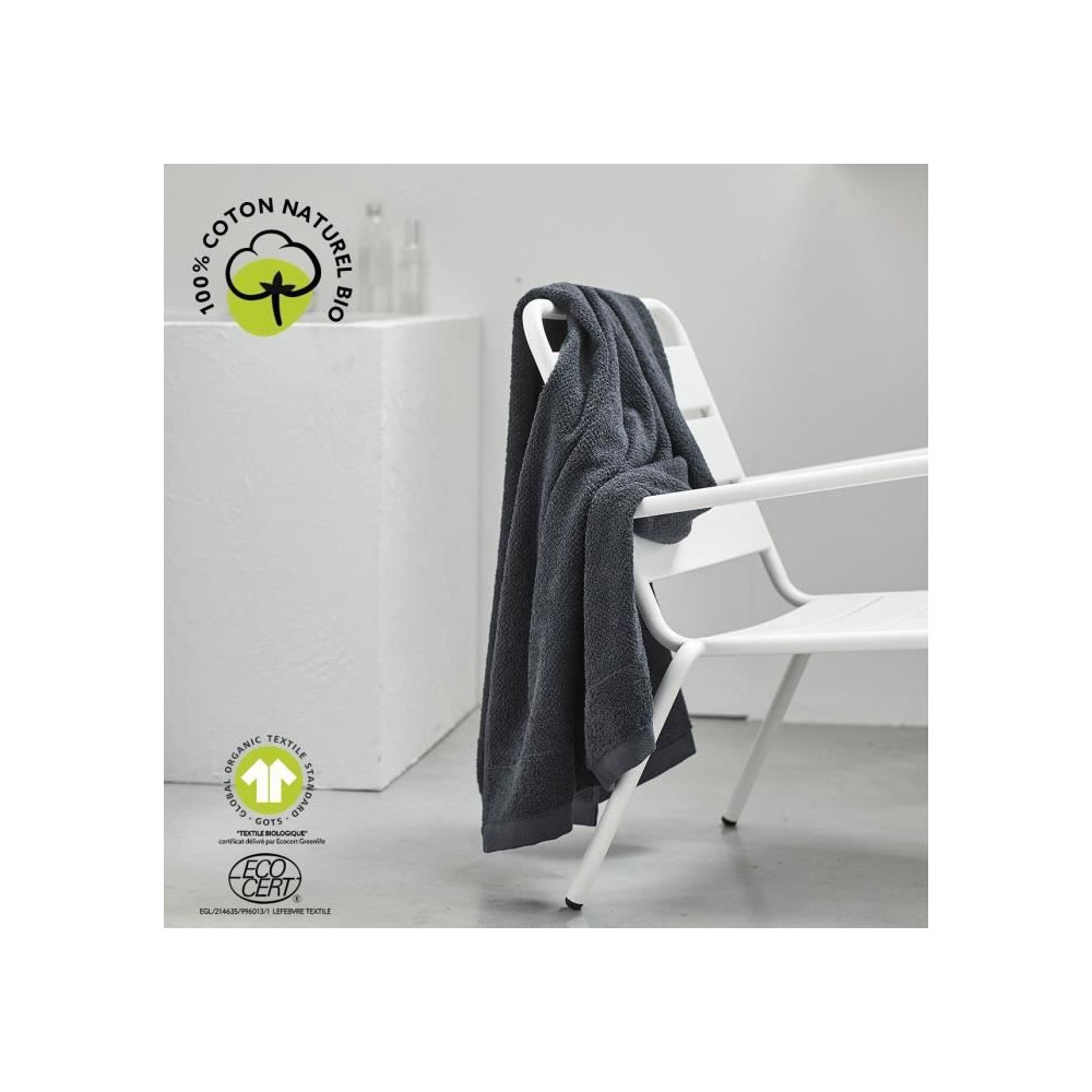 Maxi drap de bain - TODAY - 90 x 150 cm - Coton - Organic Fusain Maxi drap de bain - TODAY - 90 x 150 cm - Coton - Organic Fusain