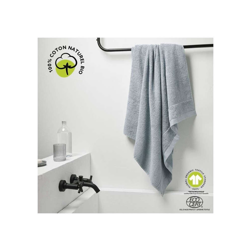 Maxi drap de bain - TODAY - 90 x 150 cm - Coton - Organic Acier Maxi drap de bain - TODAY - 90 x 150 cm - Coton - Organic Acier