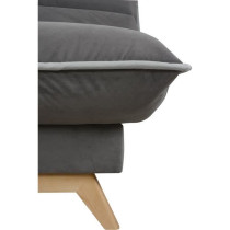 Banquette clic-clac - 2/3 places - Tissu Gris - 192 x 98 x 92 cm - TOU