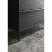 STEEL - Ensemble Meuble salle de bain sur pieds L 92cm + vasque + 2 Ti