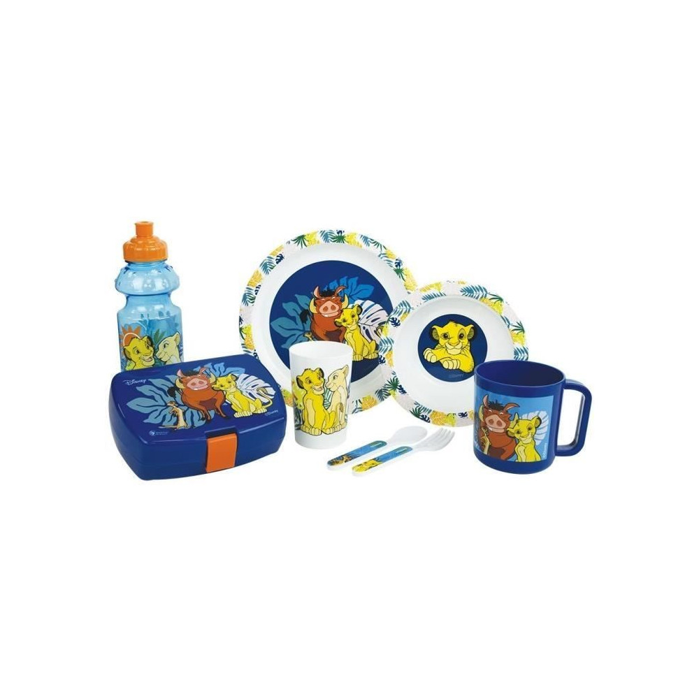 Lot Vaisselle Disney Le Roi Lion - FUN HOUSE - 006360 - Verre, Assiett