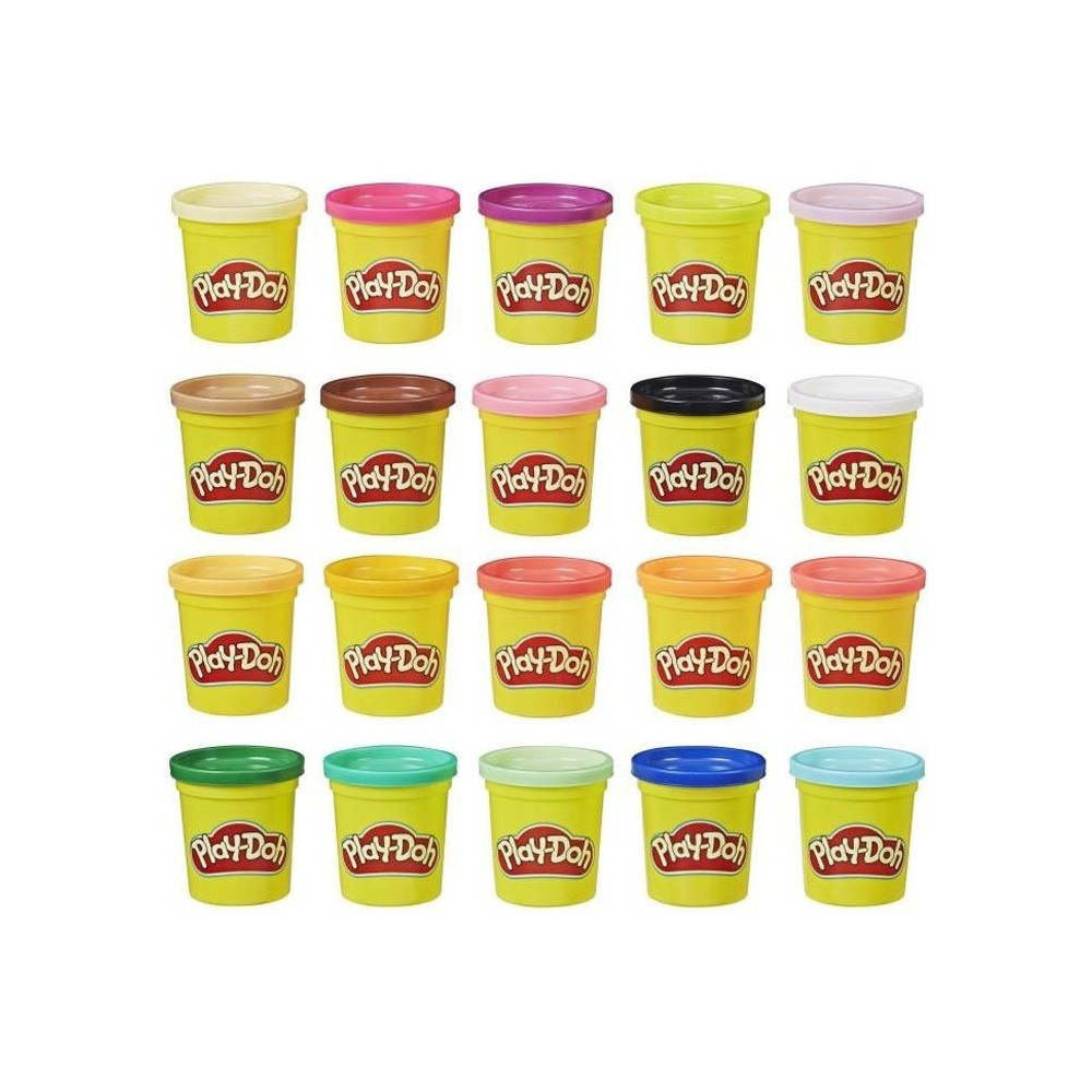 Pâte a modeler PLAY-DOH - 20 Pots - Super couleurs - 84 g chacun Pâte a modeler PLAY-DOH - 20 Pots - Super couleurs - 84 g chacun