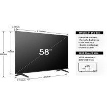 TV LED HISENSE 58A6N - 58 (146 cm) - 4K UHD - Dolby Vision - Smart TV