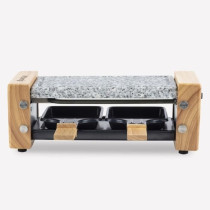 Raclette et pierre a cuire 2 personnes design bois, H.Koenig
