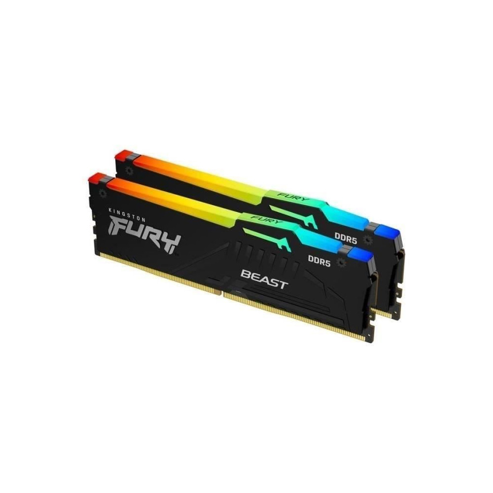 Mémoire RAM - KINGSTON - FURY Beast - RGB - 32 Go (2 x 16 Go) - DDR5