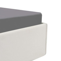 Lit coffre adulte 140 x 190 cm - Tissu Beige - ECLIPSE