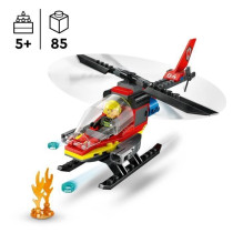 LEGO 60411 City L'Hélicoptere de Secours des Pompiers, Jouet avec Min
