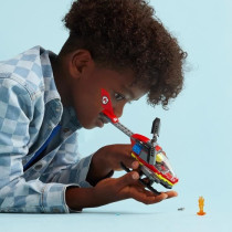 LEGO 60411 City L'Hélicoptere de Secours des Pompiers, Jouet avec Min