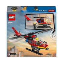 LEGO 60411 City L'Hélicoptere de Secours des Pompiers, Jouet avec Min