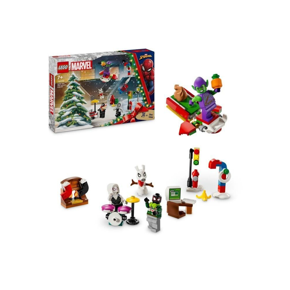 LEGO Marvel 76293 Calendrier de l'Avent Spider-Man 2024 - Cadeau Festi