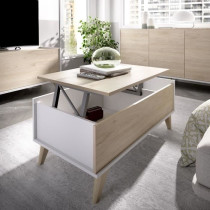 Ensemble meuble TV table basse buffet NESS - Mélaminé - Style scandi