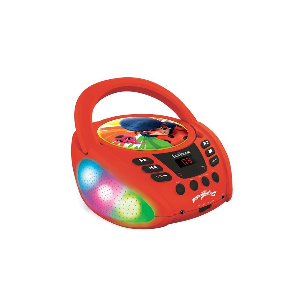 Lecteur CD Bluetooth lumineux Miraculous - LEXIBOOK - MIRACULOUS - CD/
