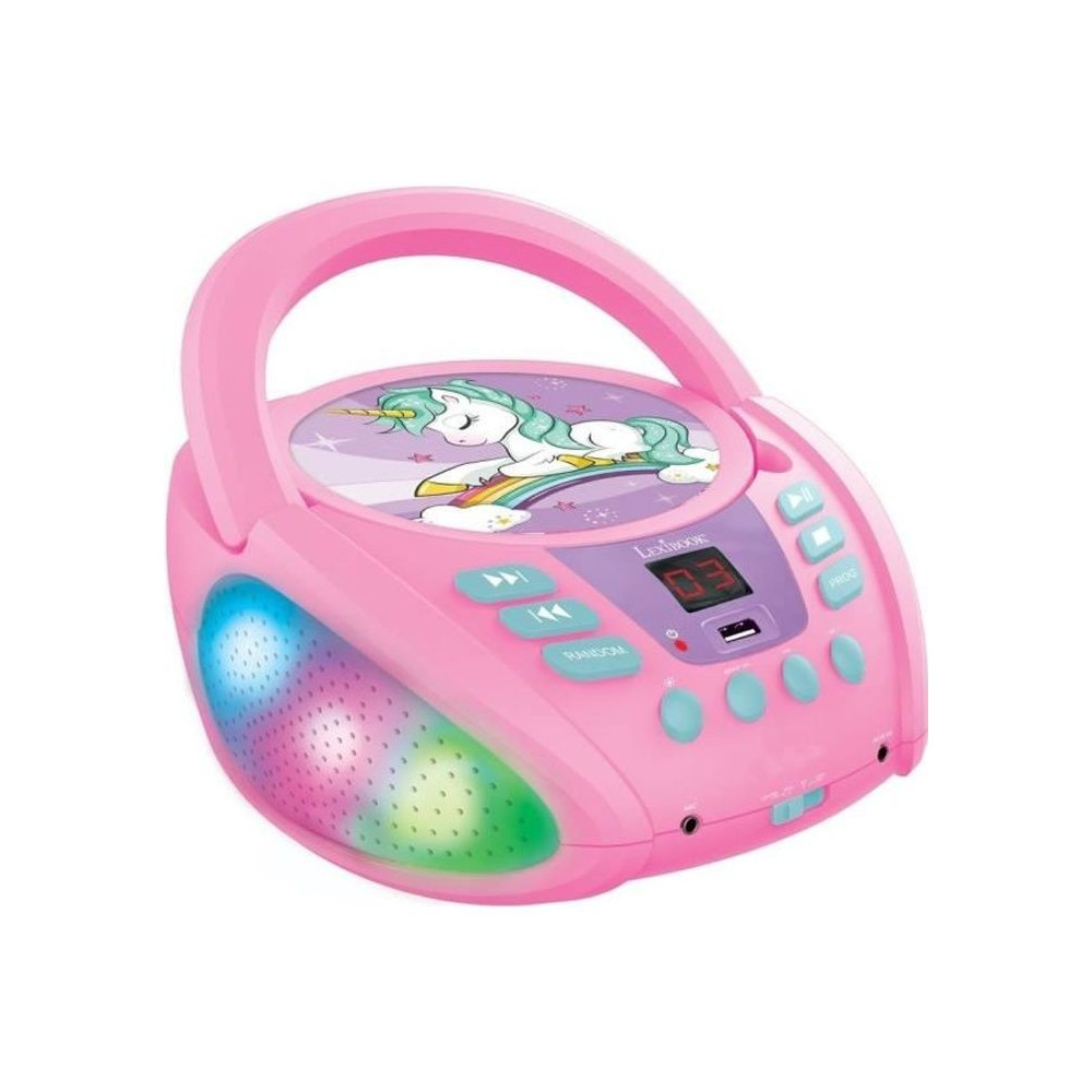 Lecteur CD Portable Bluetooth Licorne - LEXIBOOK - Effets Lumineux - U