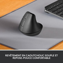 Souris ergonomique - Sans fil - Logitech - Gaucher - Graphite