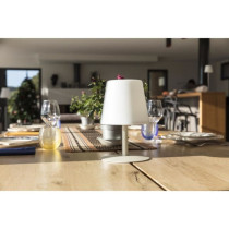 Lampe de table sans fil LED Standy Mini Cream - LUMISKY - Acier creme