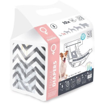 Couches pour chien - M PETS - DIAPERS - Femelle S x10 - Tour de taille
