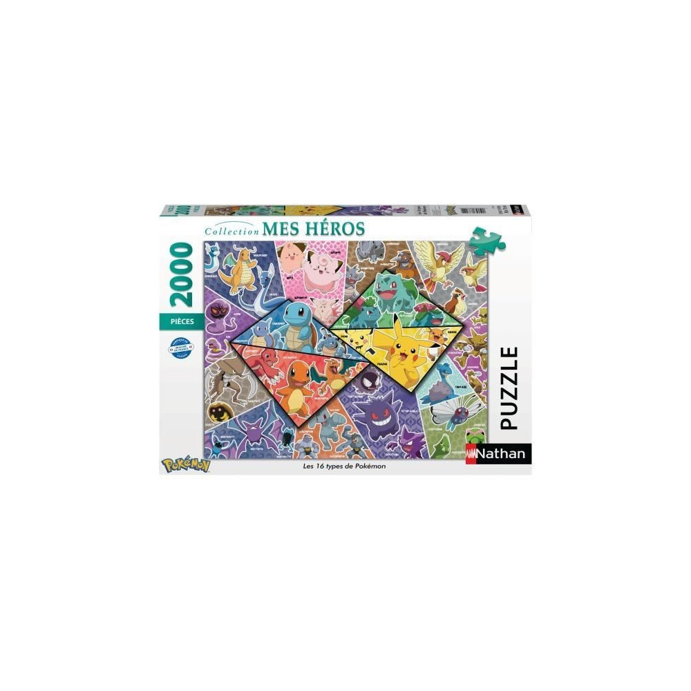Nathan-POKEMON-Puzzle 2000 pieces - Les 16 types de Pokémon-400555687