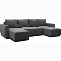 Canapé d'angle convertible panoramique PHARELL 5/6 places - Tissu vel