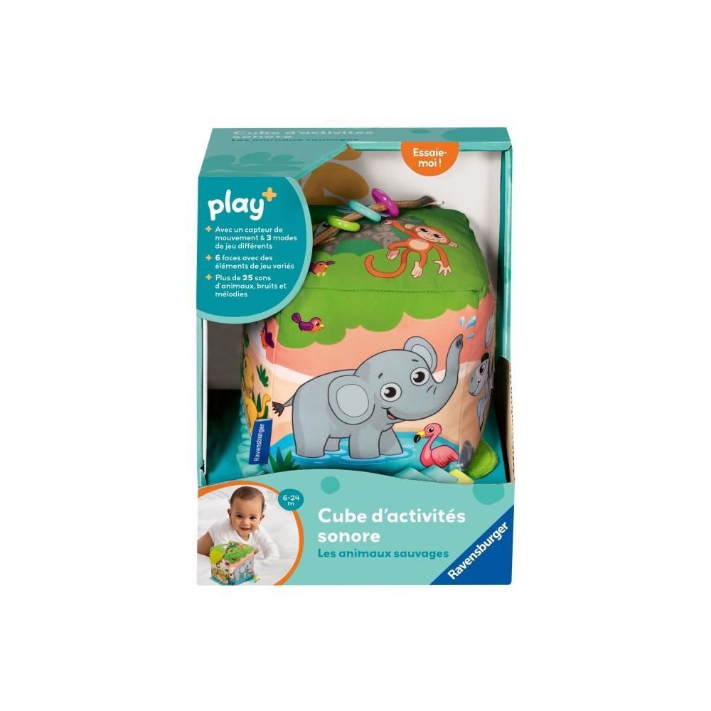 Ravensburger play+, Cube d'activités sonore - Les animaux sauvages ,