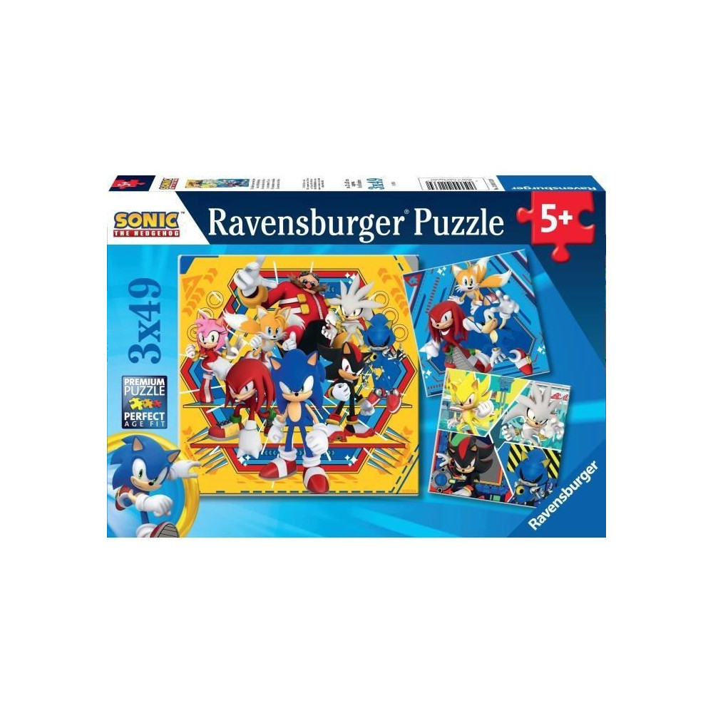 Ravensburger-Puzzles 3x49 pieces - Les aventures de Sonic-400555501133