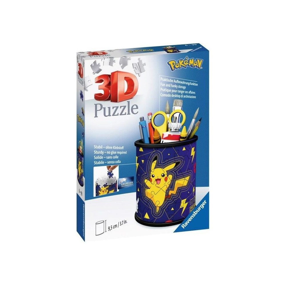 Pot a crayons Pokémon Puzzle 3D Ravensburger - 54 pieces - Sans colle