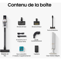 SAMSUNG Bespoke Jet Plus Pet VS20B95823W - Aspirateur Balai + Clean St