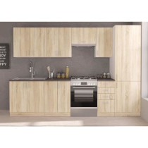 SARA Cuisine complete modulable - 8 éléments - Décor chene sonoma -