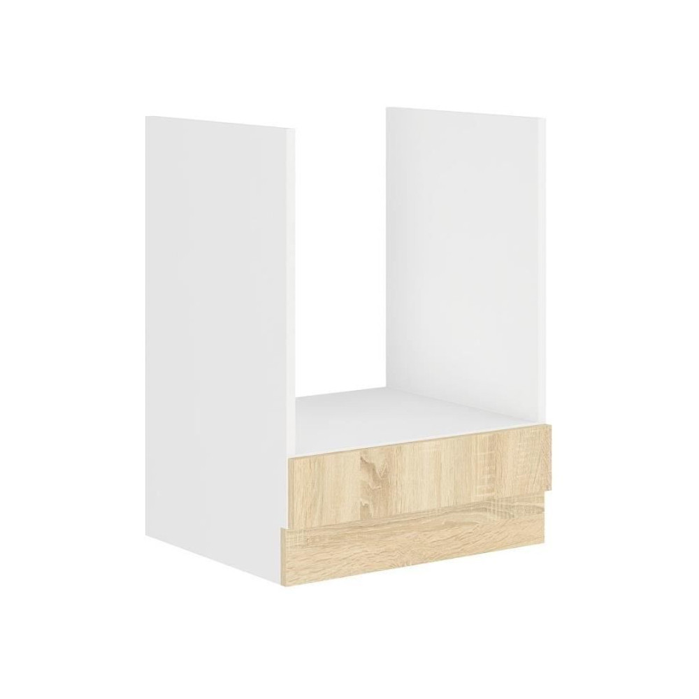 Meuble bas four - Décor chene sonoma - L60xP48xH82 cm - Plan de trava