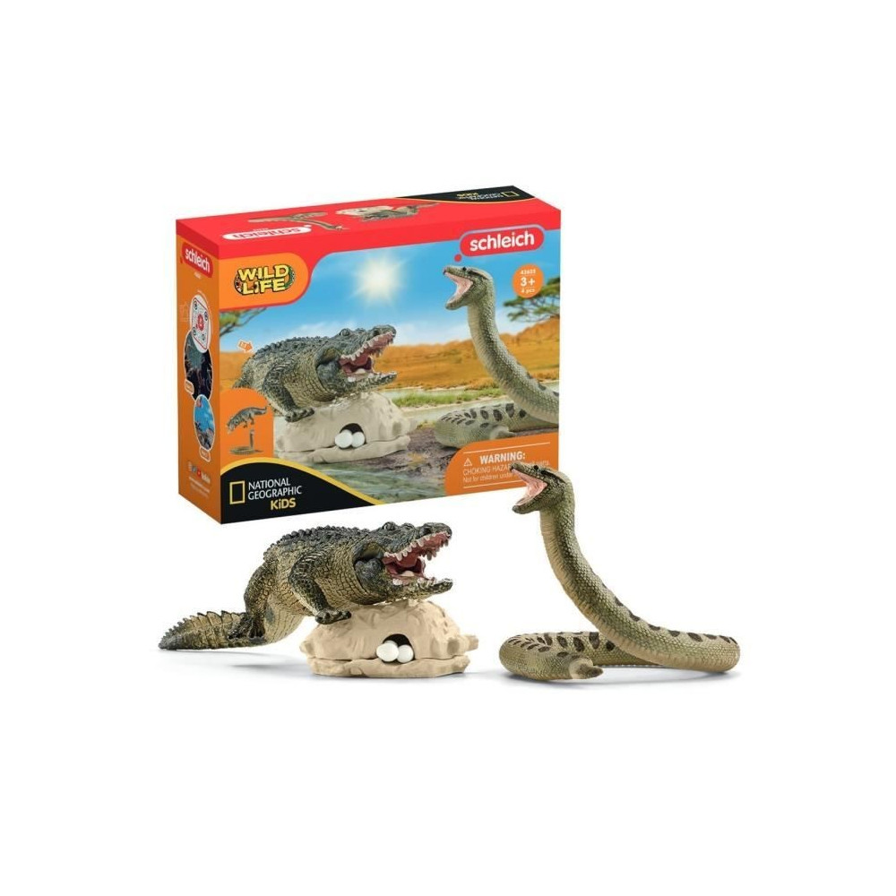 Coffret Duel Aligator/Anaconda, figurines animaux sauvages, Schleich 4