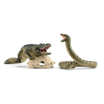 Coffret Duel Aligator/Anaconda, figurines animaux sauvages, Schleich 4