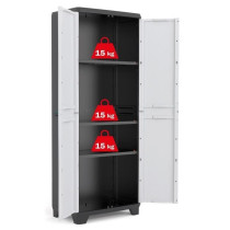 Armoire de rangement haute KETER LINEAR - Noir / Gris - 68 x 39 x 173