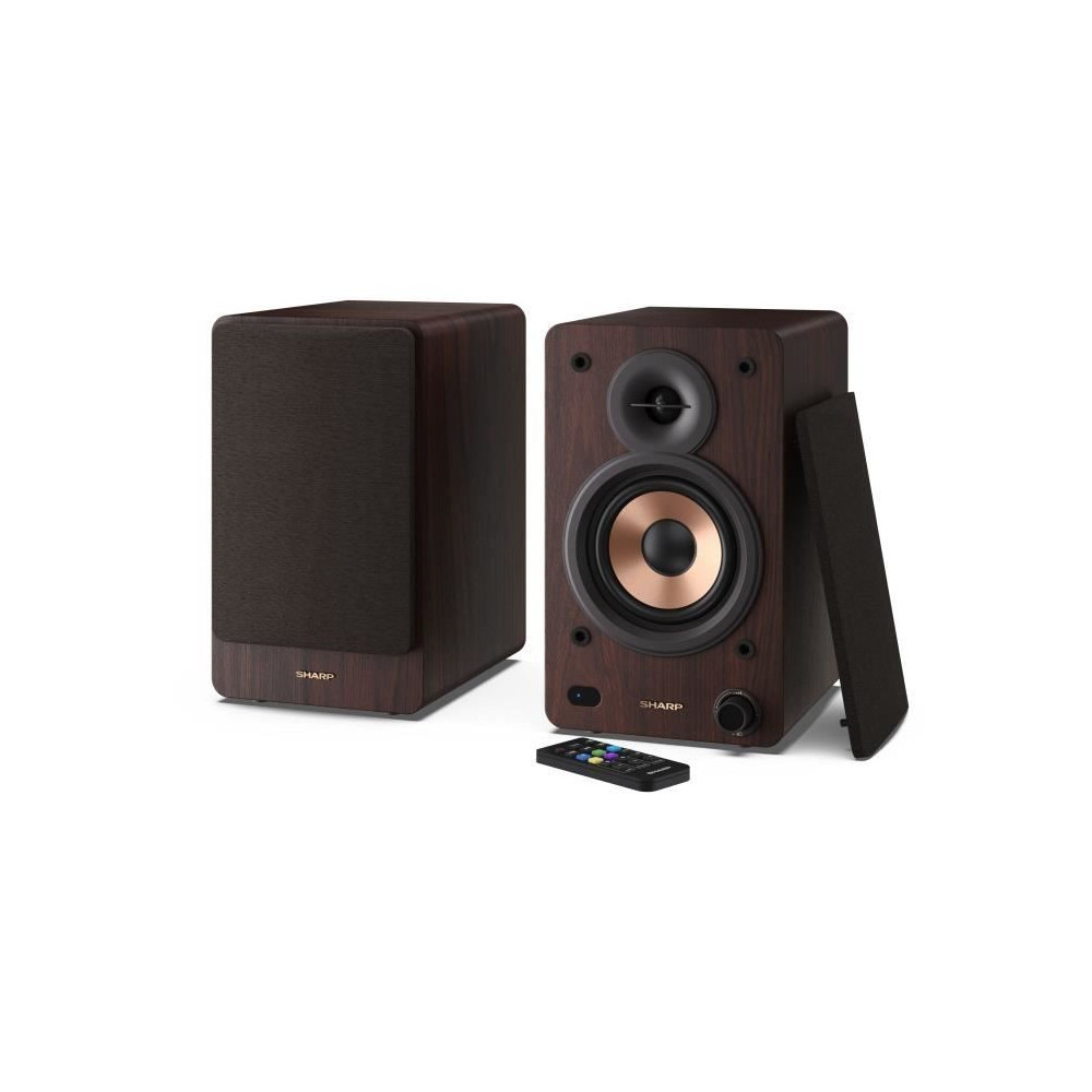 Haut-parleurs Bluetooth - SHARP - CP-SS30(BR) - Bibliotheque Marron -