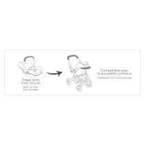 Poussette Maxi-Cosi 3 en 1 - Smoby - Nacelle amovible - Roues multidir