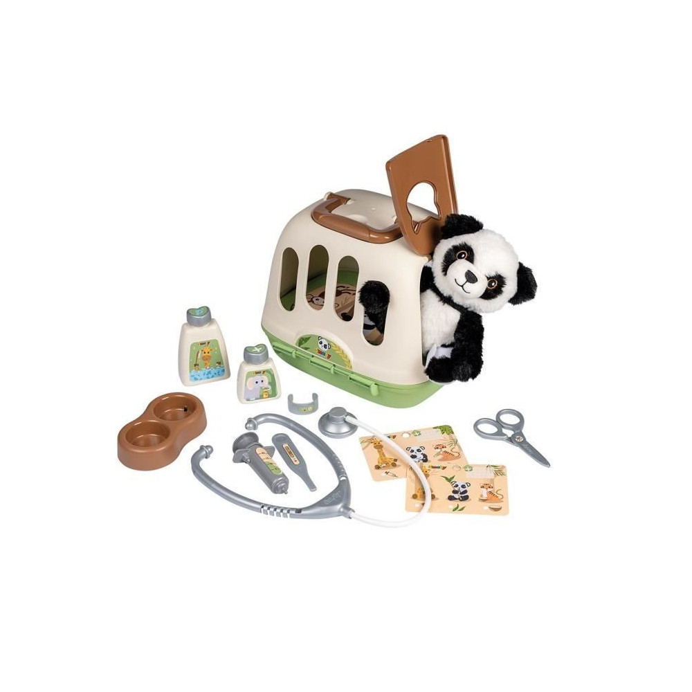 Smoby - Mallette vétérinaire - 1 peluche panda et de nombreux access